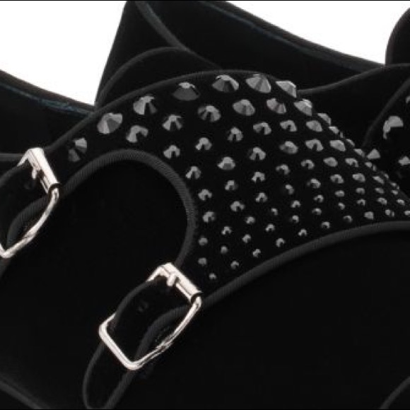 giuseppe zanotti BNIB black crystal double buckles